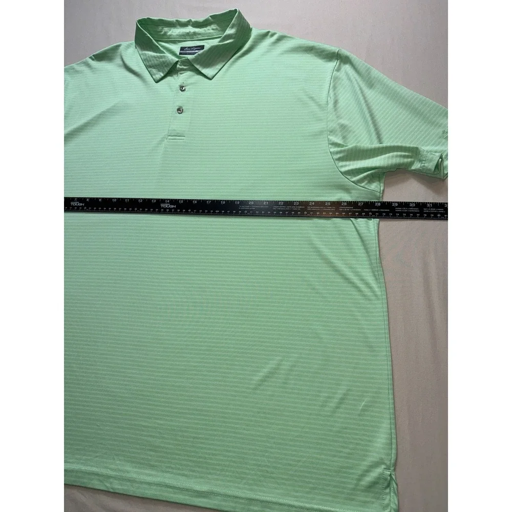 Ben Hogan Performance Mens‎ 3XL Polo Shirt Green Striped Short Sleeve Golf Top